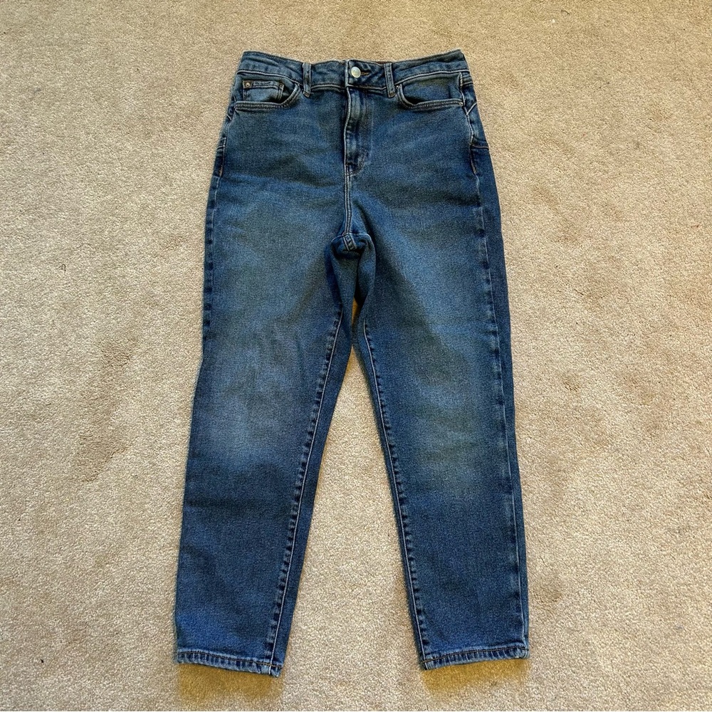 Topshop Classic Blue Denim Mom Jeans